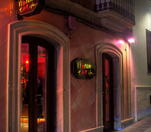 Tarifa night life streets, party after kitesurfing Tarifa night life streets, party after kitesurfing