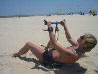 Kite control on the beach