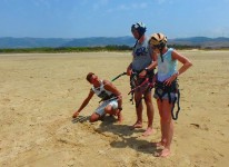 Kitesurf lesson in Los Lances beach in Tarifa with Tarifa Max kitesurfing school